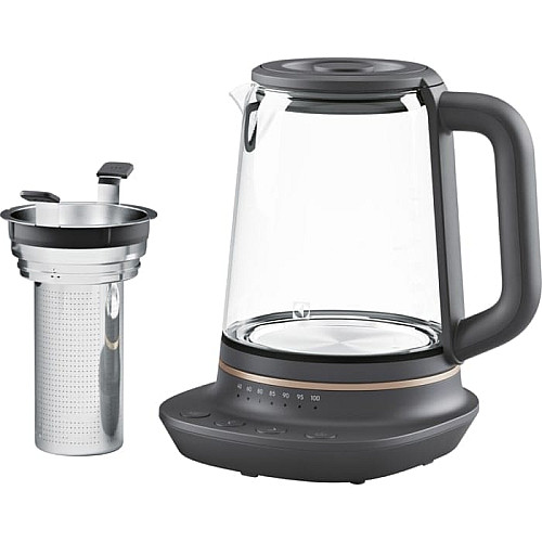 Электрочайник Electrolux 1.7л, Strix, стекло, заварник, поддержка температуры, черный