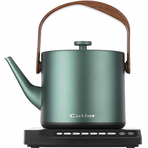 Электрочайник Catler 0.6л, Strix, заварник, нерж. сталь, поддержание температуры, смысл. упр., темно-зеленый