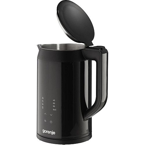 Электрочайник Gorenje 1.7л, двойные стенки, LED дисплей, Strix контроль, черный