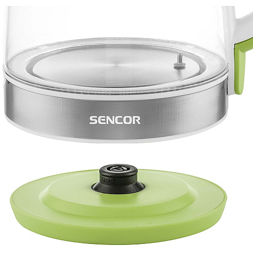 Електрочайник Sencor 2л, Strix, скло, 5 темп.реж, салатовий