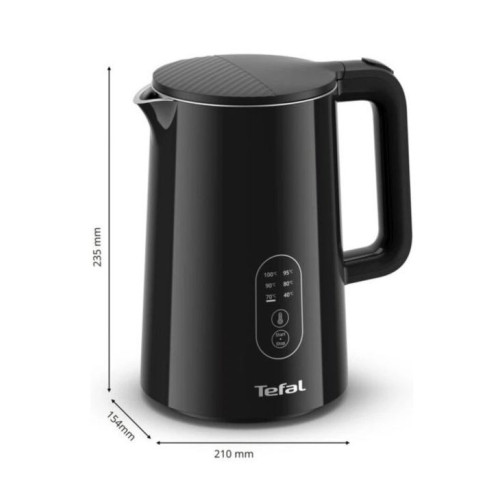 Електрочайник Tefal Thermo Protect Control 1.5л, Strix, з подвійними стінками, 6 темп.реж, чорний