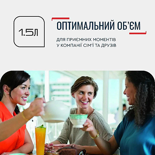 Електрочайник Tefal Delfini 1.5л, пластик, сріблясто-чорний