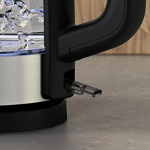 Электрочайник Electrolux 1.7л, Strix, стекло, серебристо-черный