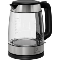 Електрочайник Electrolux 1.7л, Strix, скло, сріблясто-чорний