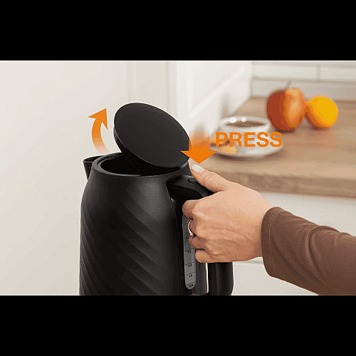 Електрочайник Gorenje 1.7л, Strix контроль, чорний матовий