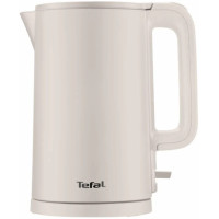 Електрочайник Tefal Thermo Protect, 1.5л, пластик, нержавіюча сталь, бежевий