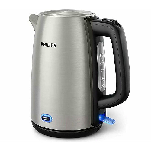 Электрочайник Philips Viva Collection 1.7л, LED подсветка, серебристо-черный