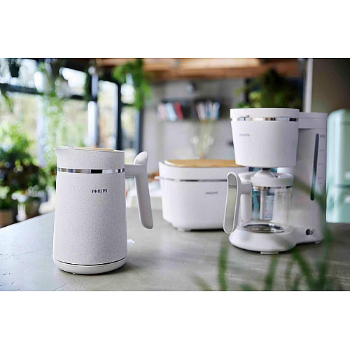Электрочайник Philips Eco Conscious Edition, 1.7л, экопластик, подсветка LED, звуковой сигнал, белый матовый