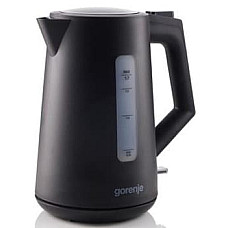 Електрочайник Gorenje 1.7л, Strix контроль, чорний матовий