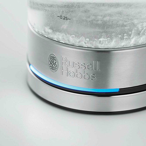 Электрочайник Russell Hobbs Compact Home 0.8л, стекло, подсветка, серебристо-черный