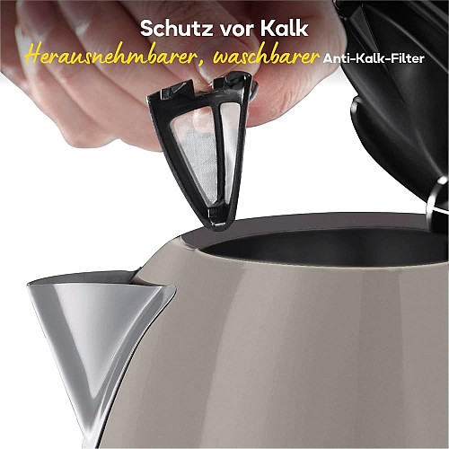 Електрочайник Russell Hobbs, 1.7л, метал, мокко