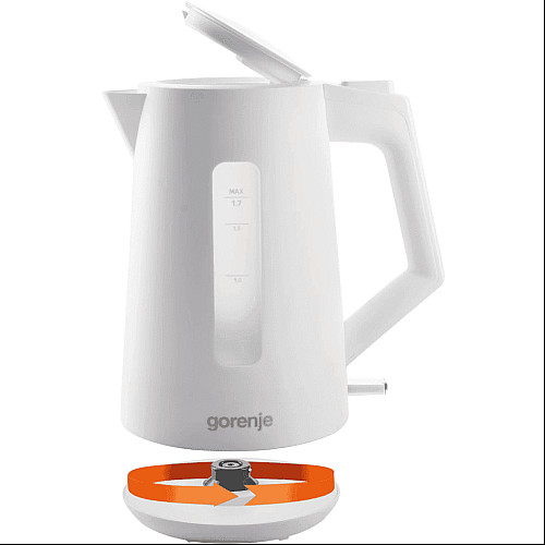 Електрочайник Gorenje 1.7л, Strix контроль, білий матовий