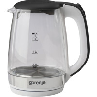 Электрочайник Gorenje 1.7л, 2,200 Вт, strix контроль, стекло, белый