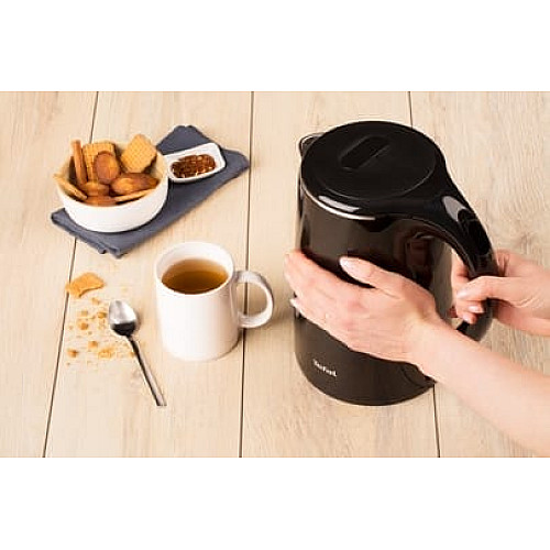 Електрочайник Tefal Safe`tea 1.7л, Strix, пластик, чорний глянець