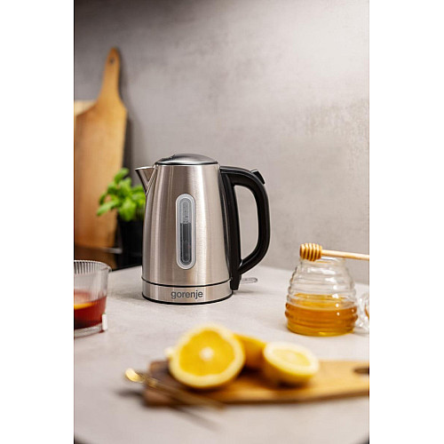 Електрочайник Gorenje 1.7л, Strix-контроль, метал, нерж