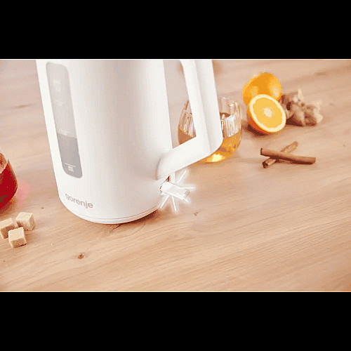Електрочайник Gorenje 1.7л, Strix контроль, білий матовий