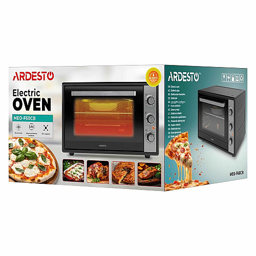 Печь электрическая ARDESTO, 60л, 2000Вт, механич., конвекция, двойное стекло, черный