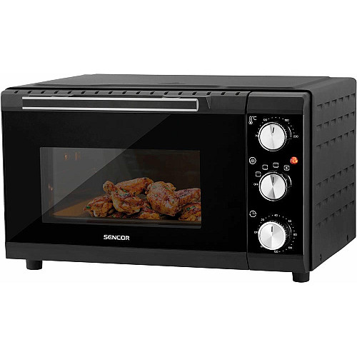 Печь электрическая Sencor SEO, 20л, 1650Вт, механич., гриль, конвенция, черная
