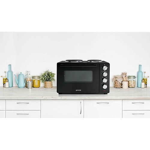 Міні піч Gorenje, 30л, 52x32х40.5см, 2 електричні конф., чорний