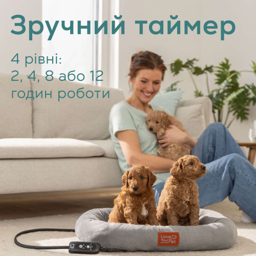 Електролежанка для тварин Beurer, 60x50см, 12Вт, 2 режими, сірий