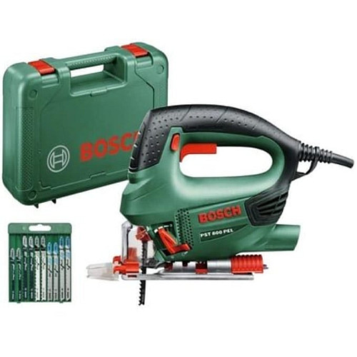 Лобзик Bosch PST 800 PEL 530Вт 500-3000об/мин с набором пил 2кг