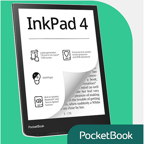 Електронна книга PocketBook 743G InkPad 4, Stardust Silver