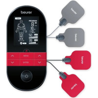 Электростимулятор Beurer для мышц, аккумулятор, вес - 0.125кг, 64 программы, разогрев, черный