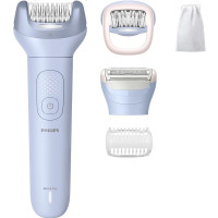 Эпилятор Philips Series 8000 дисковый, аккумул., пинцет.-32, влажн.+сух., насадок-4, чехол бело-голубой