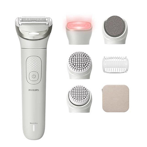 Эпилятор Philips Series 9900 дисковый, аккумул., пинцет.-32, влажн.+сух., насадок-6, футляр, белый