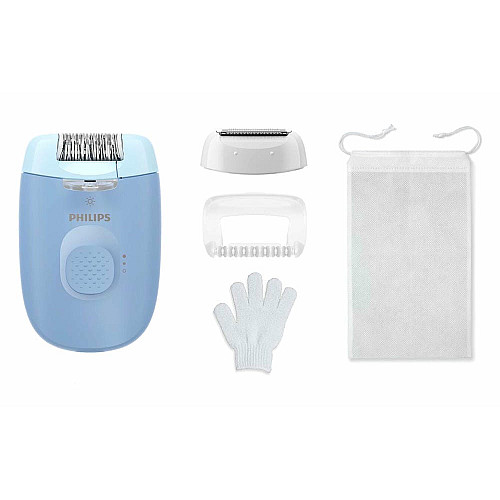 Эпилятор Philips Series 2000 дисковый, от сети, сух., насадок-2, с подсветкой, синий