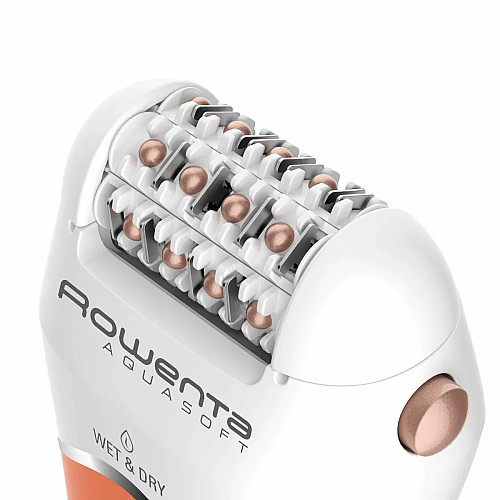 Епілятор Rowenta Aquasoft Wet&Dry пінцетний, акумуляторний , пінцет.-24, волог.+сух., насадок-3, кораловий