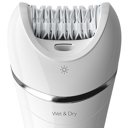 Эпилятор Philips 8000 series дисковый, аккумуляторный, пинцет.-32, влажн.+сух., насадок-4, с подсветкой, белый
