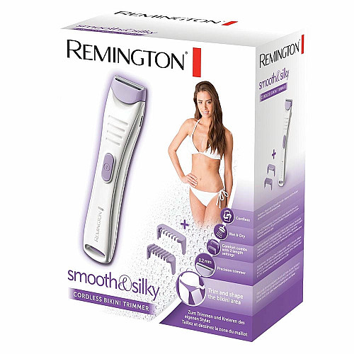 Триммер Remington, для тела и интимных зон Smooth&Silky, акум., насадок-2, для женщин, кейс, сталь, фиолетовый