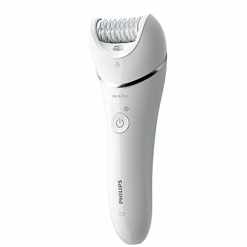 Эпилятор Philips 8000 series дисковый, аккумуляторный, пинцет.-32, влажн.+сух., насадок-4, с подсветкой, белый