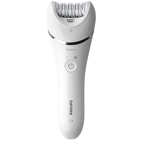 Эпилятор Philips 8000 series дисковый, аккумуляторный, пинцет.-32, влажн.+сух., насадок-4, с подсветкой, белый