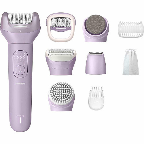 Эпилятор Philips Series 9000 дисковый, аккумул., пинцет.-32, влажн.+сух., насадок-6, футляр, фиолетовый