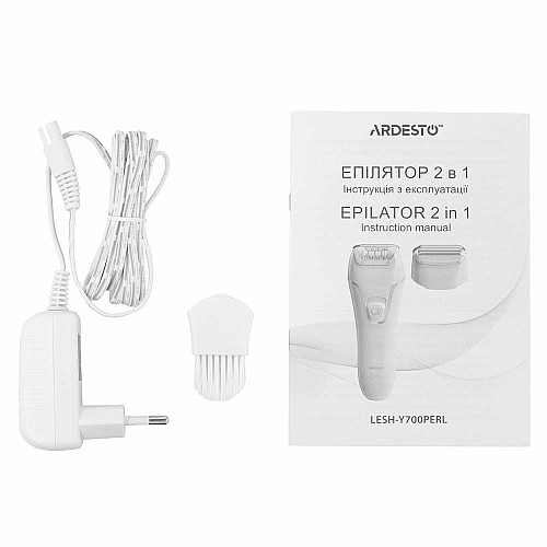 Епілятор ARDESTO 2в1 Pearl Cream LESH-Y700PERL, пінцетний, акумул., пінцет.-18, сух., насадок-2, бежевий