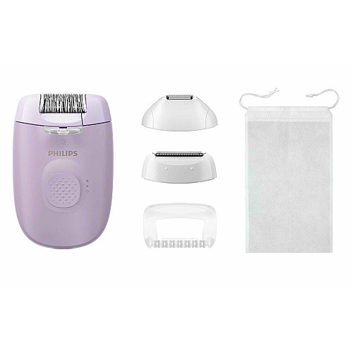 Эпилятор Philips Series 2000 дисковый, от сети, сух., насадок-3, с подсветкой, фиолетовый