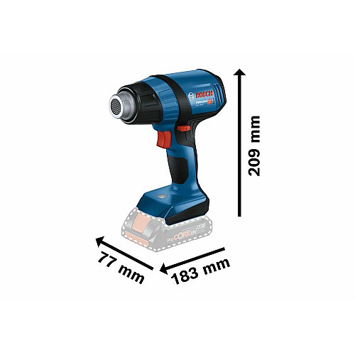 Фен строительный аккумуляторный Bosch Professional GHG 18V-50 18В 300/500°C 175 л/мин 0.59кг без АКБ и ЗП