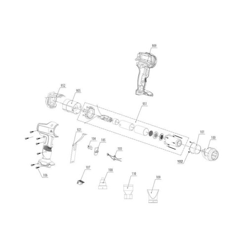 Фен будівельний акумуляторний Einhell TE-HA 18LI-Solo 200л/хв 350-550°C 200л/хв 1.04кг без АКБ та ЗП