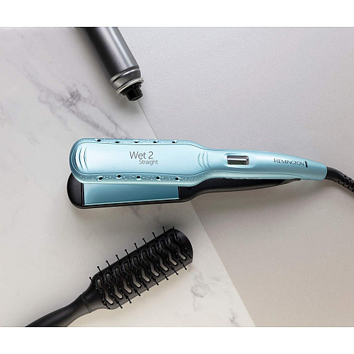 Випрямляч Remington Wet 2 Straight, 62Вт, темп.режимів-10, 140-230С, дисплей, кераміка, блакитний