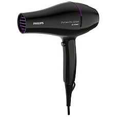 Фен Philips DryCare ACmotor, 2200Вт, 3 режима, диффузор, иониз-я, холл. обдув, черный