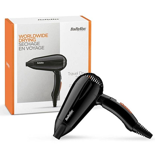 Фен Babyliss дорожный Travel Dry, 2000Вт, 2 режима, складная рукоятка, черный