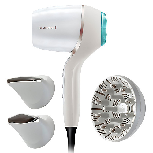 Фен Remington HYDRAluxe PRO, 2200Вт, 3 режими, дифузор, іоніз-я, хол. обдув, білий