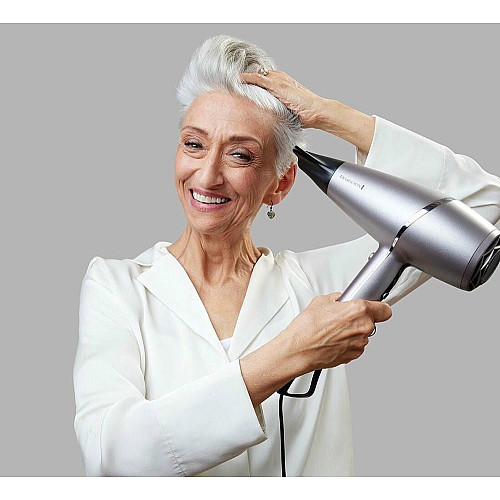 Фен Remington ProLuxe You Adaptive, 2400Вт, 3 режима, диффузор, иониз-я, холл. обдув, турбо режим, серый