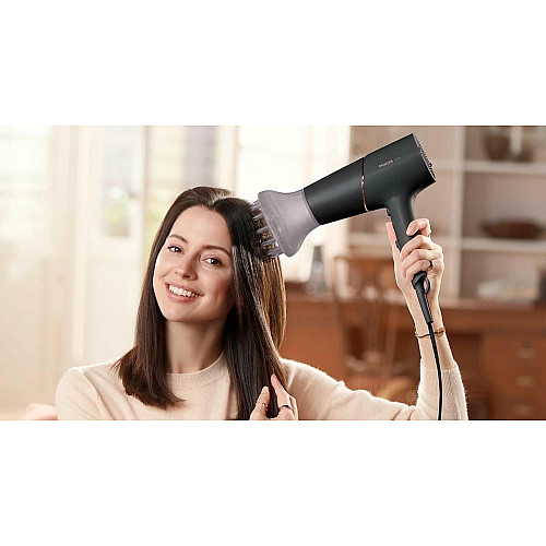 Фен Philips 5000 Series, 2300 Вт, 3 режима, диффузор, иониз-я, холл. обдув, черный