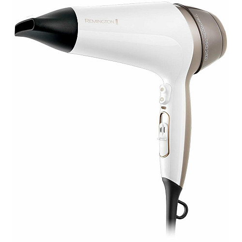 Фен Remington Thermacare Pro, 2200Вт, 3 режима, диффузор, иониз-я, холл. обдув, турбо режим, бело-коричневый