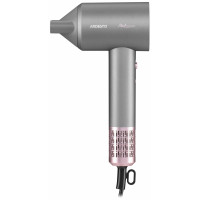 Фен ARDESTO Pink Touch, 1600Вт, 2 швидкості, 3темп.режими, іонізація, дифузор, магнітні насадки, сірий+рожевий