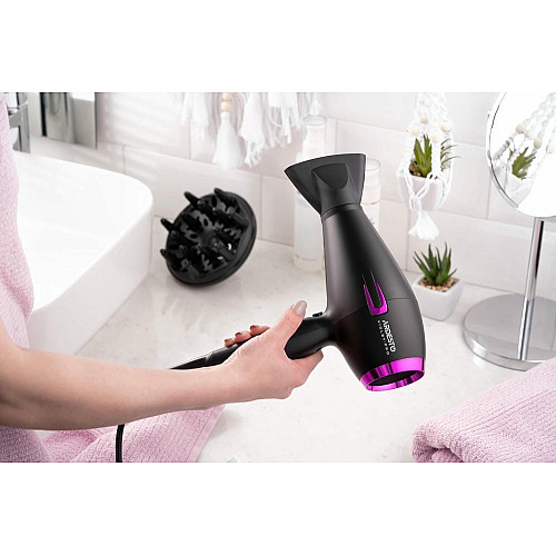 Фен ARDESTO Violet PRO HD-Y221PRO ,1750-2100Вт, 2 скорости, 3 темп.режимы, диффузор, черный