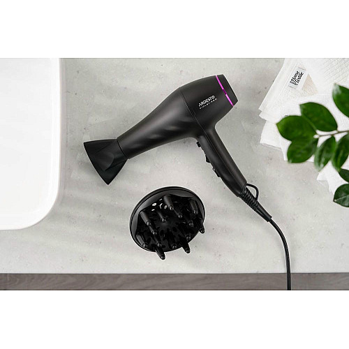 Фен ARDESTO Violet PRO HD-Y222PRO, 1850-2200Вт, 2 скорости, 3 темп. режима, диффузор, черный